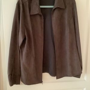 Faux suede zip jacket